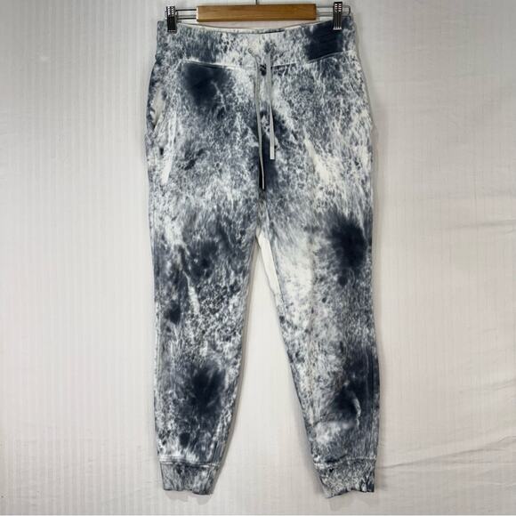 Lululemon Athletic Warm Down Black/White Marbled/Tie-Dye Jogger Sweatpant Size 6 - Picture 2 of 9